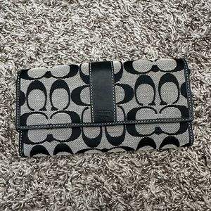 Coach Signature Canvas Wallet Black
